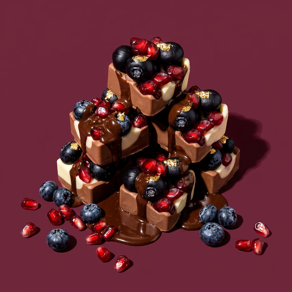 Dusk by Kokoa: blueberry and pomegranate fruit chocolates