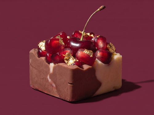 Crimson cherry and pomegranate chocolates in milk and dark chocolate